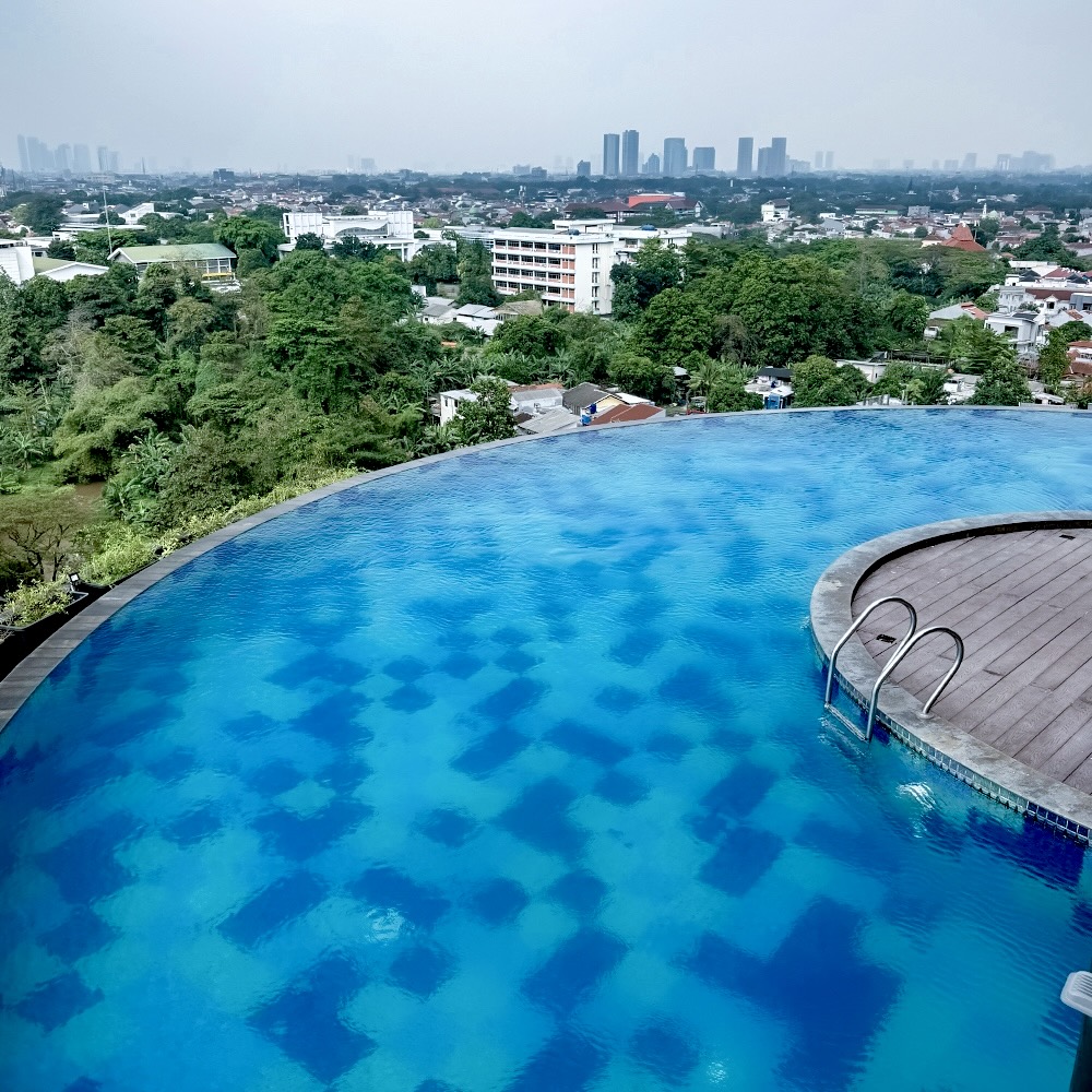 The rooftop pool from above